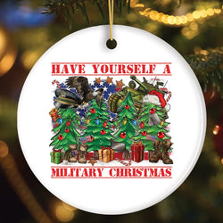 Have Yourself a Military Christmas Trees Ornament, Patriotic US Veterans Gift