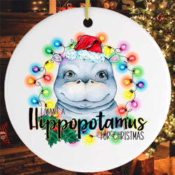 Hippopotamus Christmas Ornament