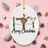 Hairdresser Plaid Merry Christmas Ornament