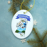 Artistic Mississippi State Themes and Landmarks Christmas Ornament