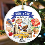 Artistic New York State Themes and Landmarks Christmas Ornament