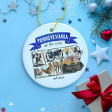 Artistic Pennsylvania State Themes and Landmarks Christmas Ornament