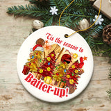 Tis the Season to Batter-Up! Softball Christmas Ornament