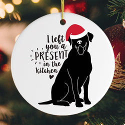 Funny Black Lab Christmas Ornament