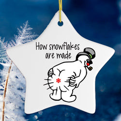 Funny Farting Snowman Ornament