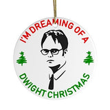 I'm Dreaming of a Dwight Christmas Ornament, Funny Office TV Show Decoration