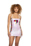 Unicorn Dreams Rainbow Lace-Up Mini Dress