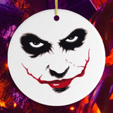 Joker Face Christmas Ornament, Scary Gothic