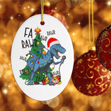 Karaoke Dinosaur T-Rex Funny Christmas Ornament