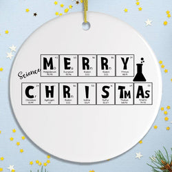 Periodic Table Scientist Christmas Ornament