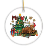 Meowy Catmas Orange Cat Christmas Ornament