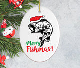 Merry Fishmas Fishing Christmas Ornament