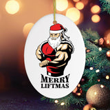 Merry Liftmas Gym Lifting Christmas Ornament