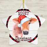 Mooey Christmas Cattle Star Cow Ornament