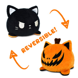 TeeTurtle Reversible Cat: Jack-O-Lantern Orange/Black (Mini)