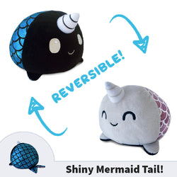 TeeTurtle Reversible Narwhal/Mermaid: Gray/Black (Mini)