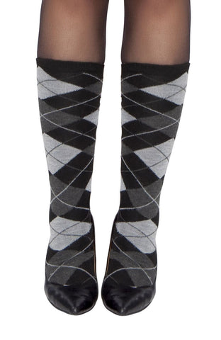 Pair of Gray Argyle Leg Warmers