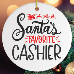 Santa's Favorite Cashier Christmas Ornament