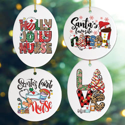 Santa's Favorite Nurse Christmas Ornament Bundle Set of Four