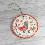 Scandinavian Folk Bird Christmas Ornament