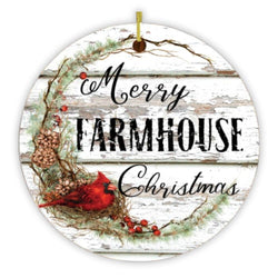 Merry Farmhouse Christmas Ornament