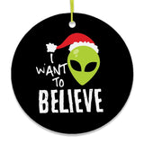 I Want to Believe Alien Santa Christmas Ornament