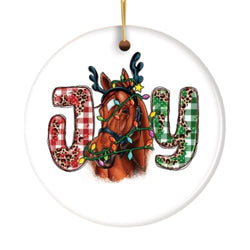 Joy Christmas Horse Holiday Ornament