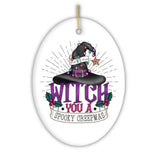 We Witch You a Spooky Creepmas Ornament, Whimsical Halloween Christmas Decoration