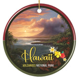 Hawaii Volcanoes National Park Retro Style Ornament, Hawaii USA Tourist Attraction and Gift