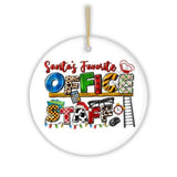 Santa’s Favorite Office Staff Christmas Themed Ornament, Receptionist and Secretary, Accountant and Admin Gifts