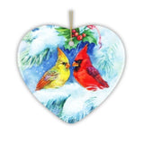 Watercolor Cardinal Mistletoe Romance Christmas Ornament