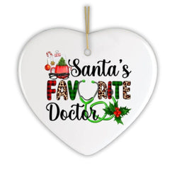 Santa’s Favorite Doctor Christmas Ornament, Appreciation Gift for Medical Worker and Phd