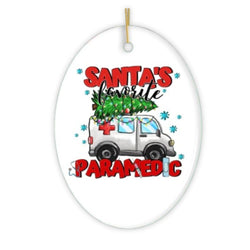 Santa’s Favorite Paramedic Christmas Ornament, EMT Appreciation Gift