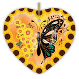 Sunflower Butterfly Artistic Ornament