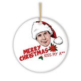 Hilarious Dirty Joke Merry Christmas Kiss My Ass Ornament, Shitters Full