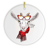 Winter Goat Christmas Ornament