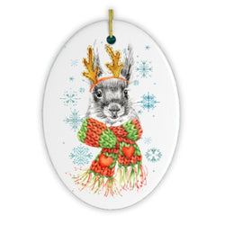 Watercolor Squirrel Christmas Ornament