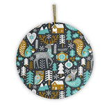 Woodland Animal Scandinavian Winter Pattern Ornament