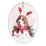 Watercolor Beagle Christmas Ornament