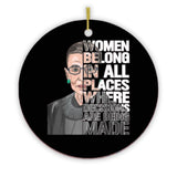 Ruth Bader Ginsberg RGB Women's Rights Quote Ornament