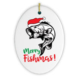 Merry Fishmas Fishing Christmas Ornament