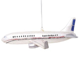 Airplane Glass Christmas Ornament