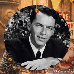 Vintage Frank Sinatra Christmas Ornament, Black and White Classic