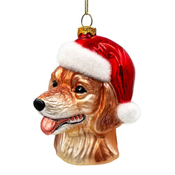 Golden Retriever Glass Christmas Ornament, Labrador Tree Decoration