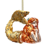 Mesmerizing Mermaid Glass Ornament, Beachy Sea Goddess Holiday Decor