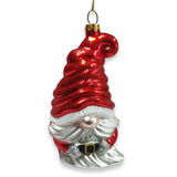 Vibrant Santa Gnome Glass Christmas Ornament