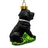 Black Lab Glass Christmas Ornament, Labrador Retriever Dog Gift