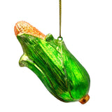 Charming Corn Glass Christmas Ornament, Farmer Style Tree Decor