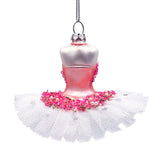 Classic Ballerina Dress Handcrafted Glass Ornament, Ballet Dancer Gift