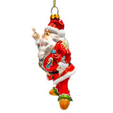 Groovy Santa Eclectic Hippie Glass Christmas Ornament, Unique Hippy Tree Decor